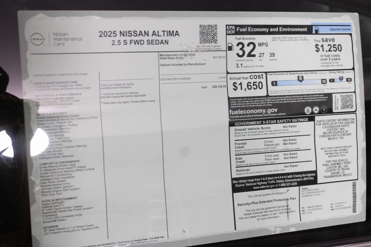 2025 Nissan Altima 2.5 S Manassas VA
