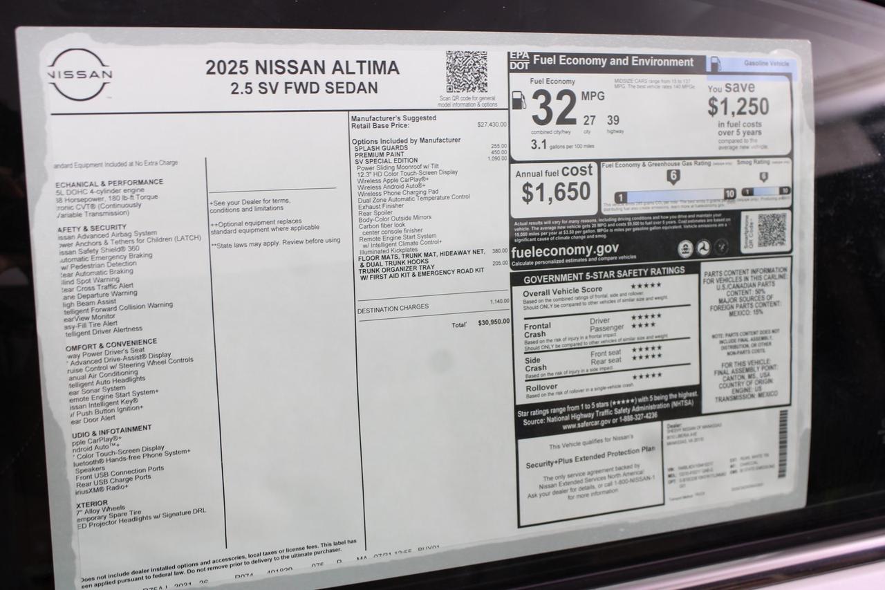 2025 Nissan Altima 2.5 SV Manassas VA