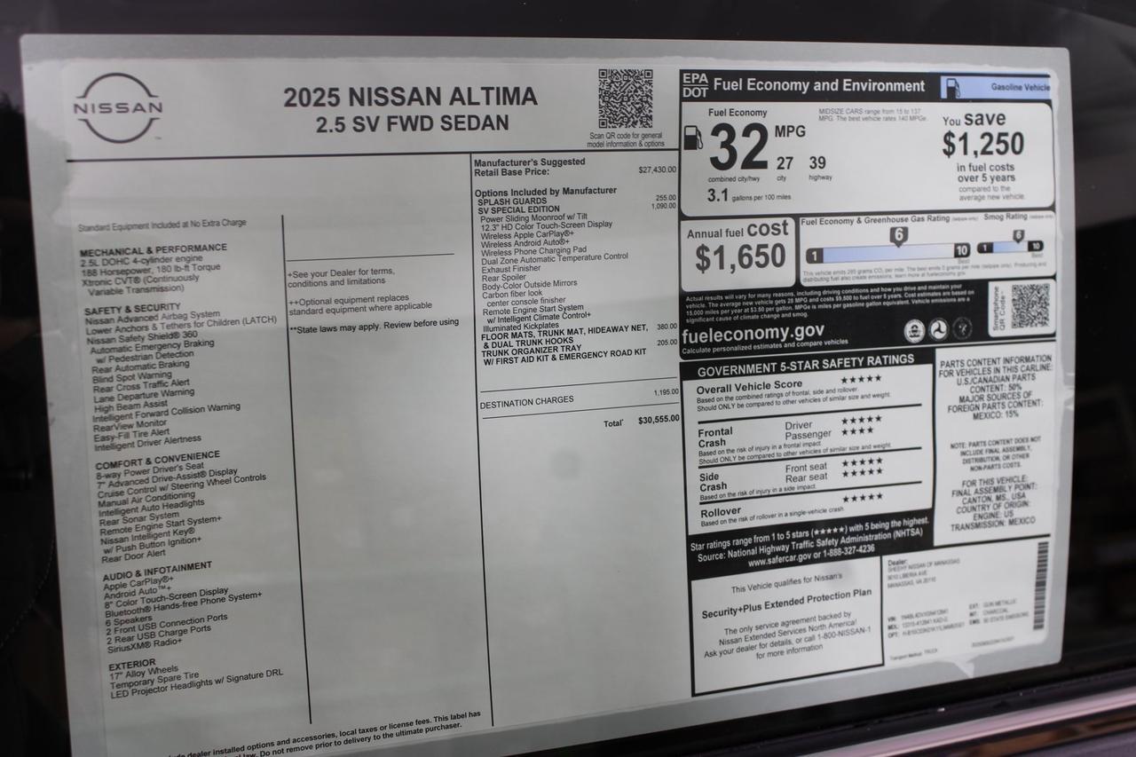 2025 Nissan Altima 2.5 SV Manassas VA