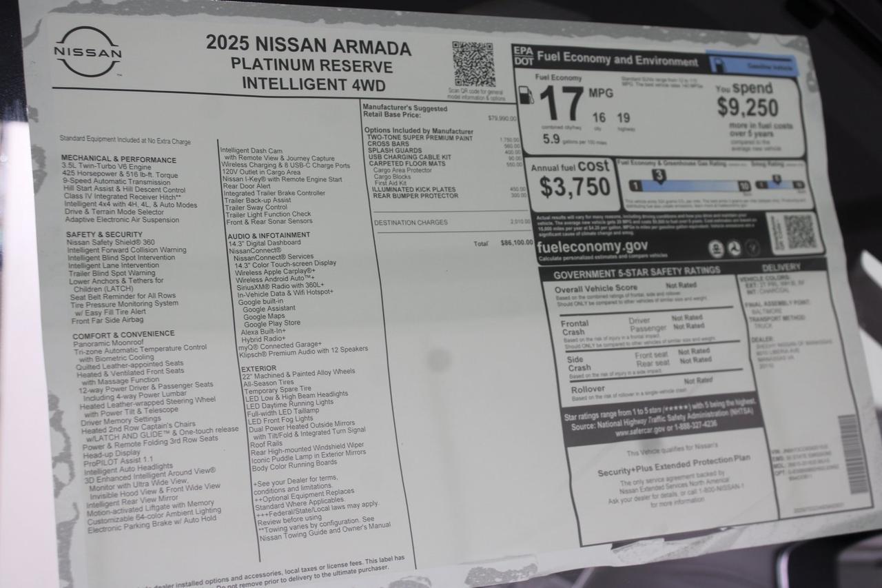 2025 Nissan Armada Platinum Reserve Manassas VA