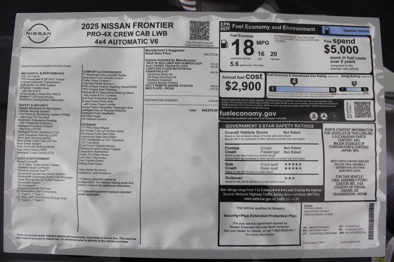 2025 Nissan Frontier PRO-4X Manassas VA