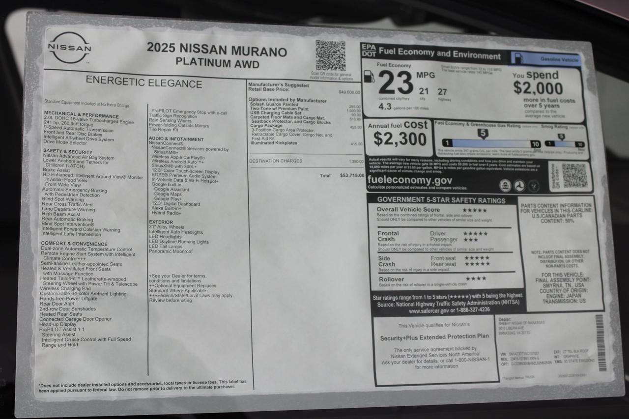 2025 Nissan Murano Platinum Manassas VA