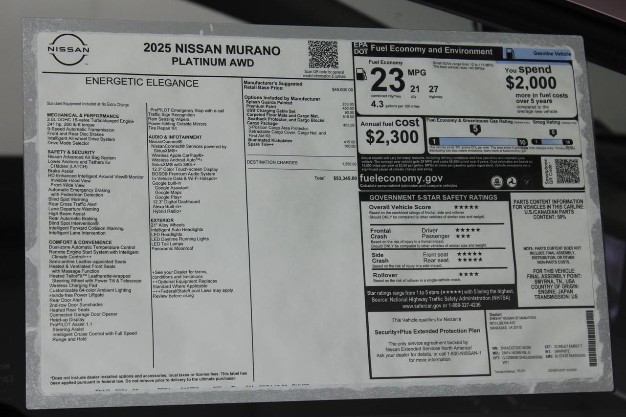 2025 Nissan Murano Platinum Manassas VA