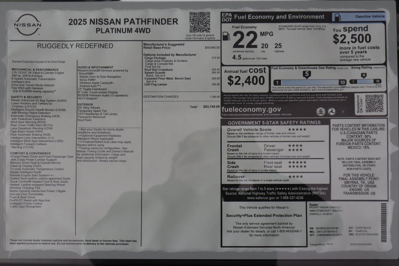 2025 Nissan Pathfinder Platinum Manassas VA