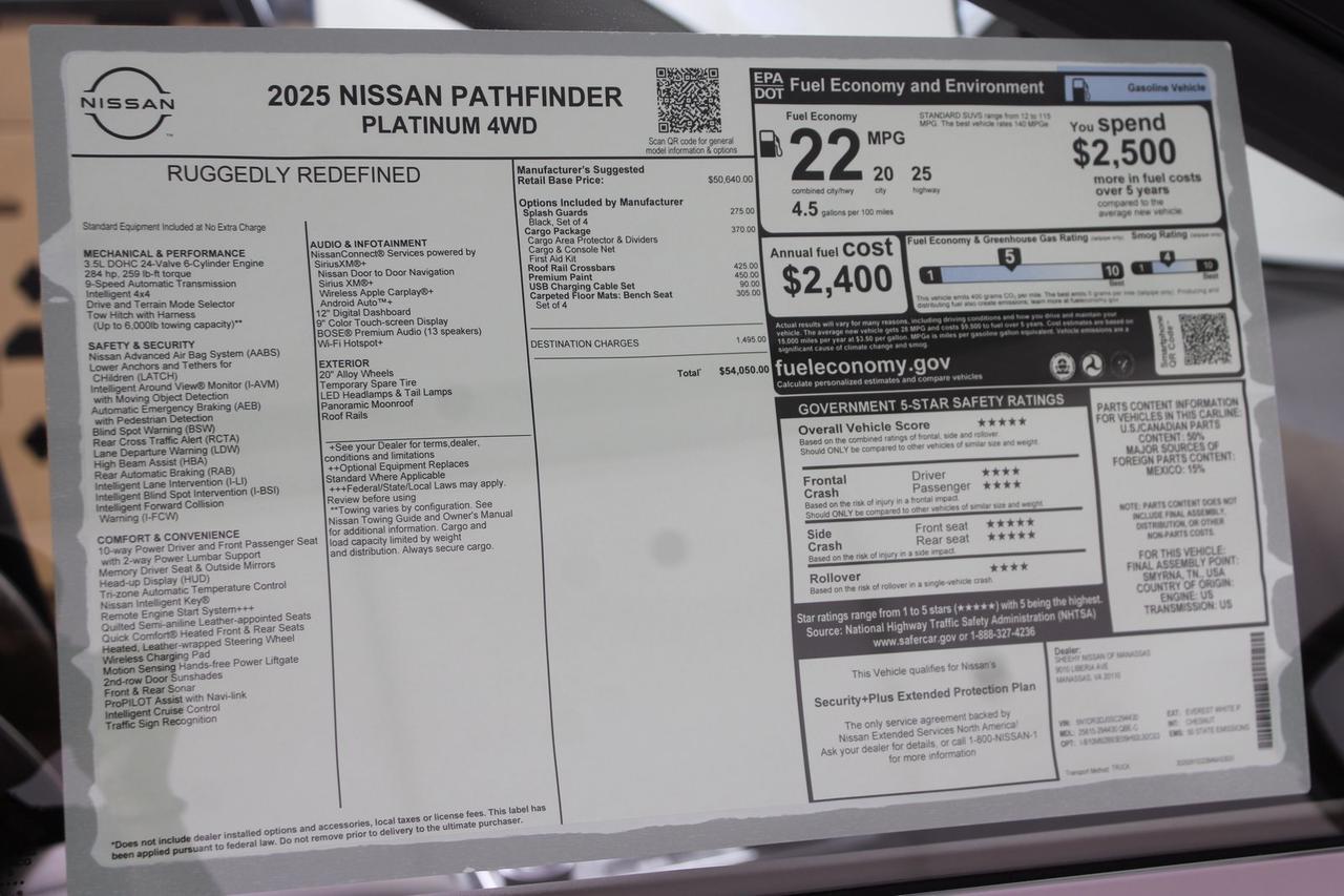 2025 Nissan Pathfinder Platinum Manassas VA