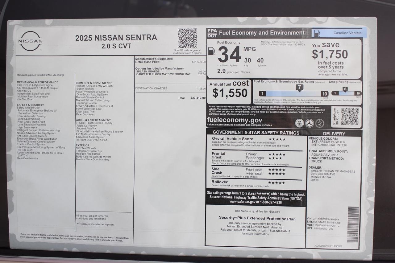 2025 Nissan Sentra S Manassas VA