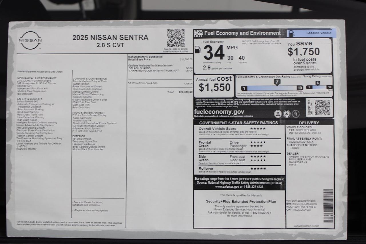 2025 Nissan Sentra S Manassas VA