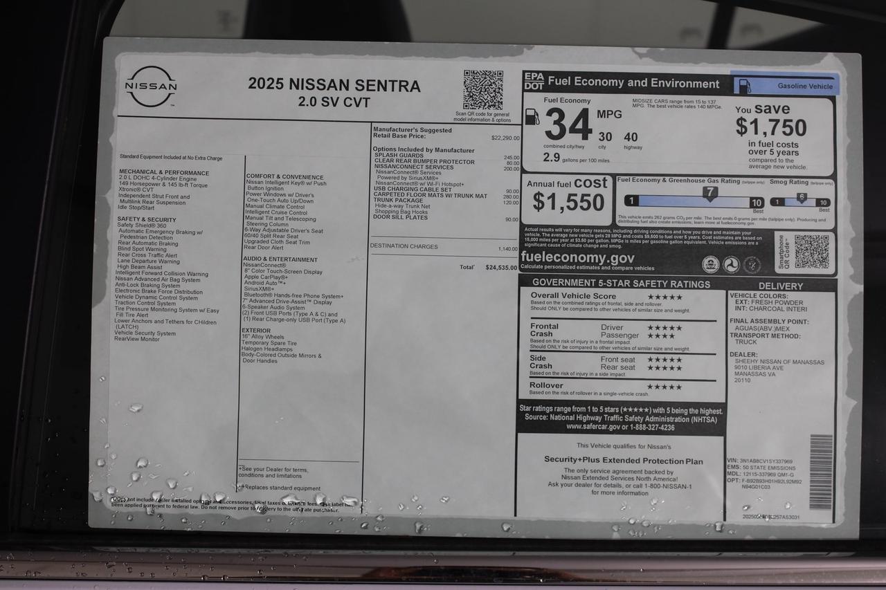 2025 Nissan Sentra SV Manassas VA