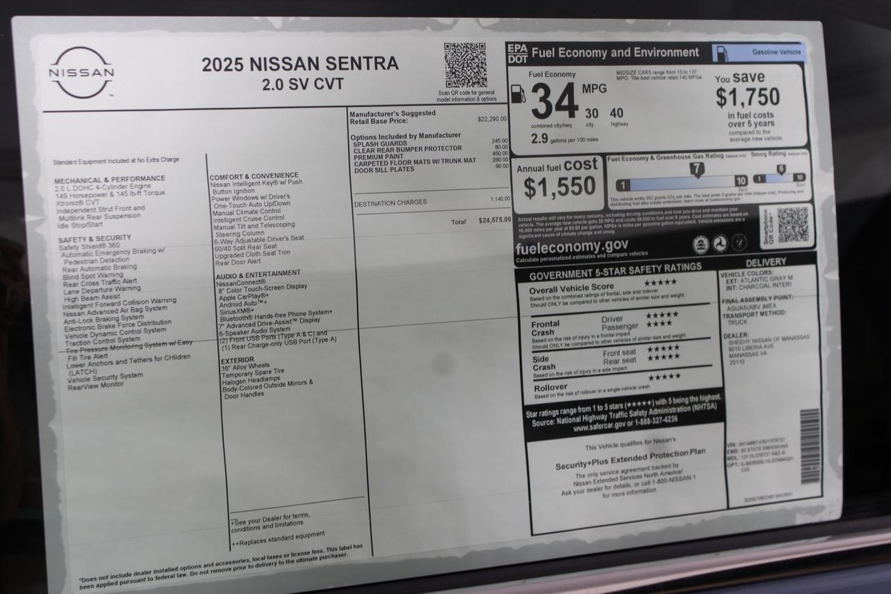 2025 Nissan Sentra SV Manassas VA