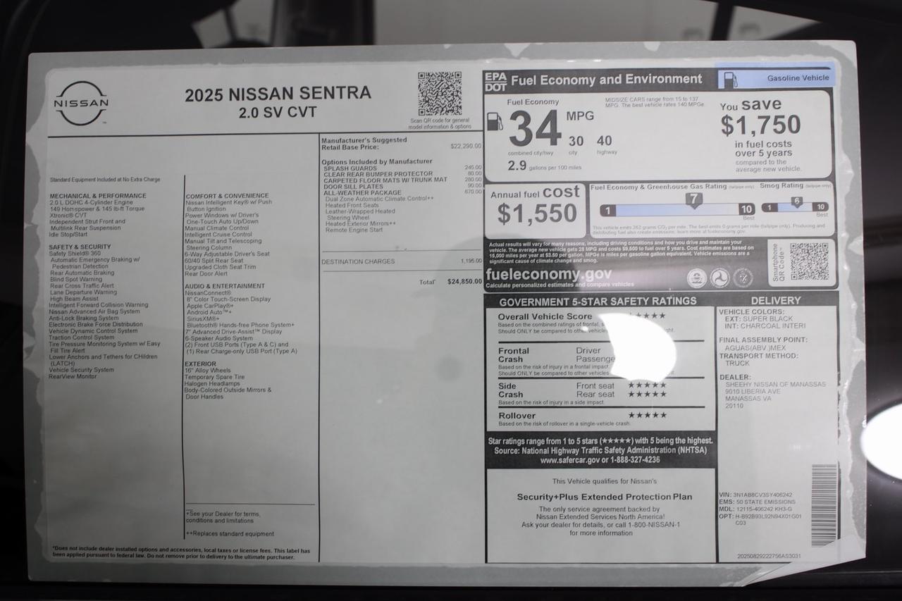 2025 Nissan Sentra SV Manassas VA