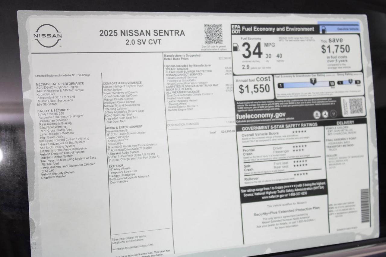 2025 Nissan Sentra SV Manassas VA