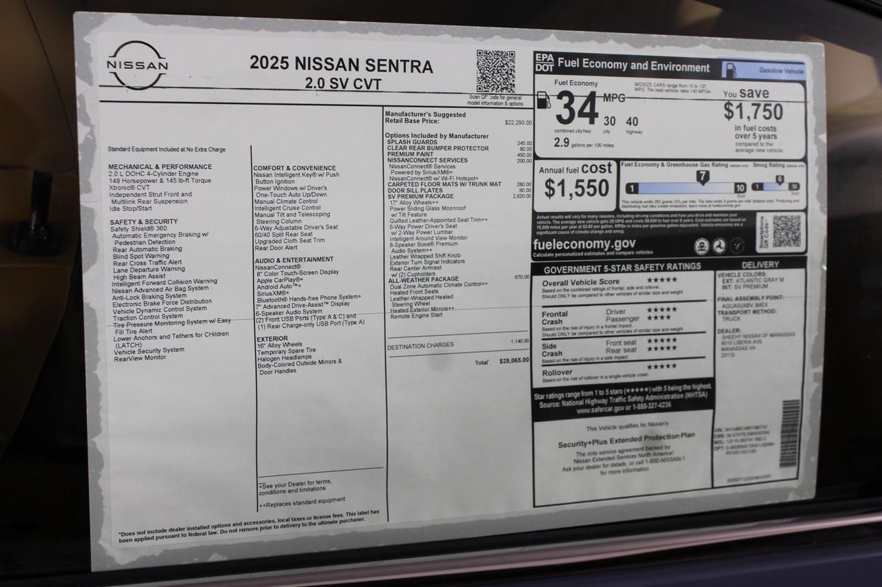 2025 Nissan Sentra SV Manassas VA