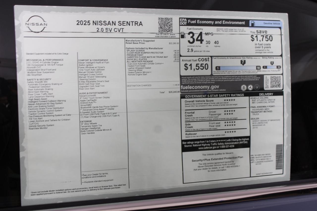 2025 Nissan Sentra SV Manassas VA