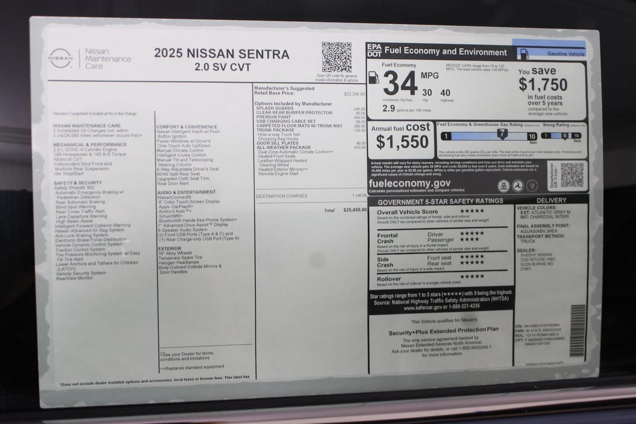 2025 Nissan Sentra SV Manassas VA