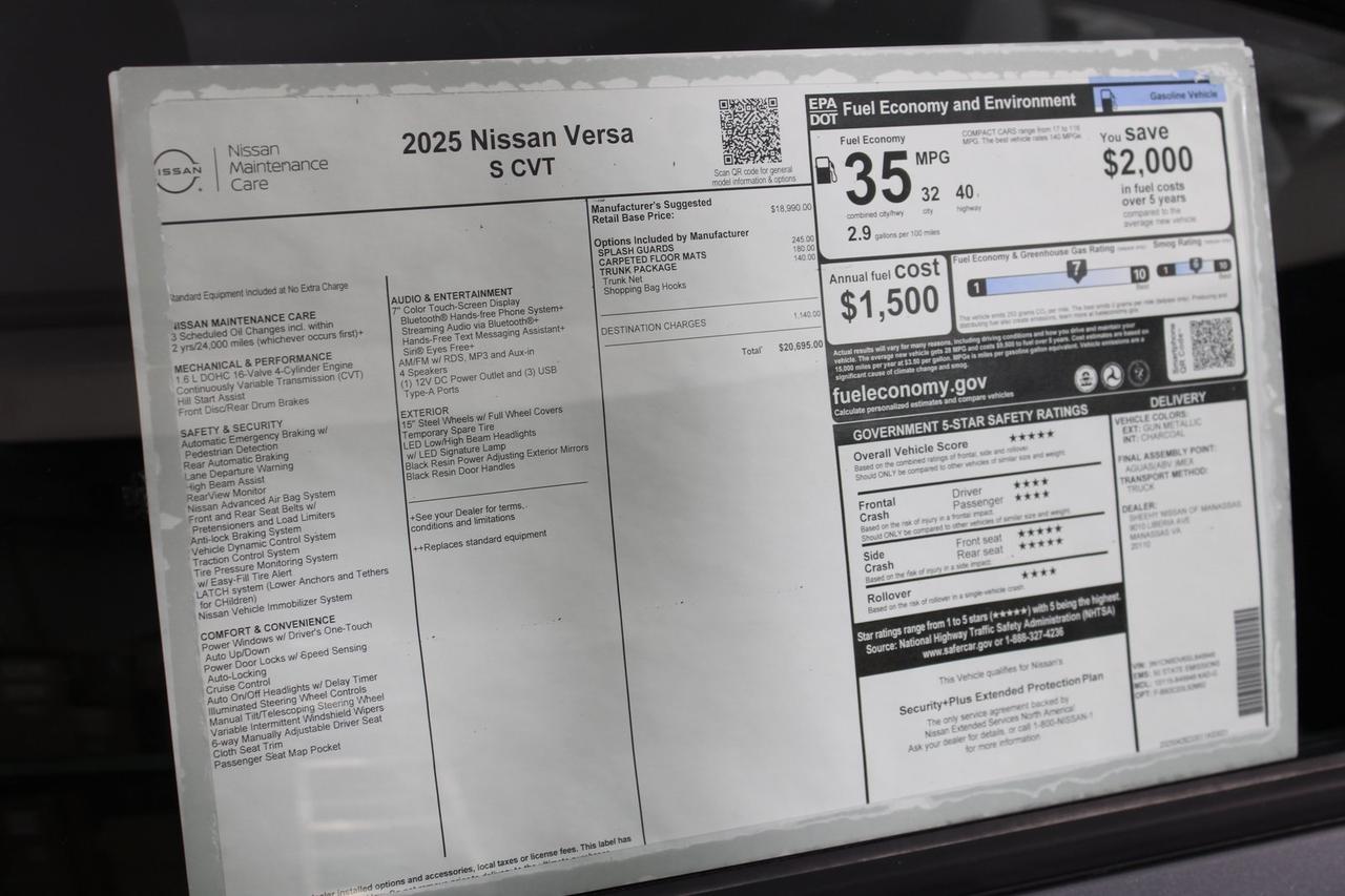 2025 Nissan Versa 1.6 S Manassas VA