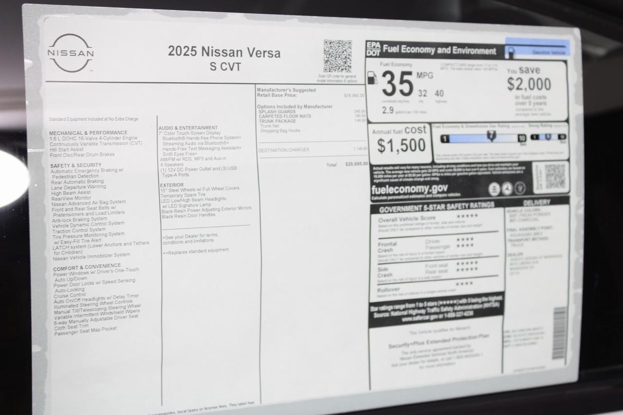 2025 Nissan Versa 1.6 S Manassas VA