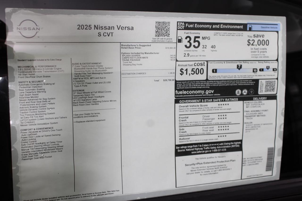 2025 Nissan Versa 1.6 S Manassas VA