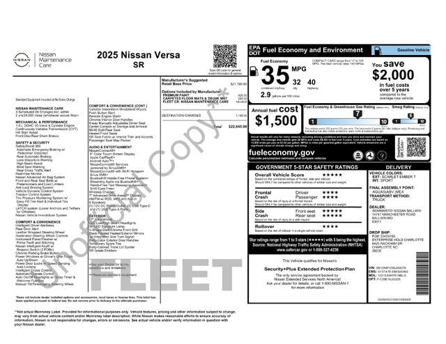 2025 Nissan Versa 1.6 SR Raleigh NC