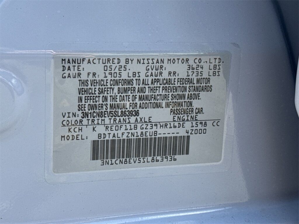 2025 Nissan Versa 1.6 SV Kennesaw GA