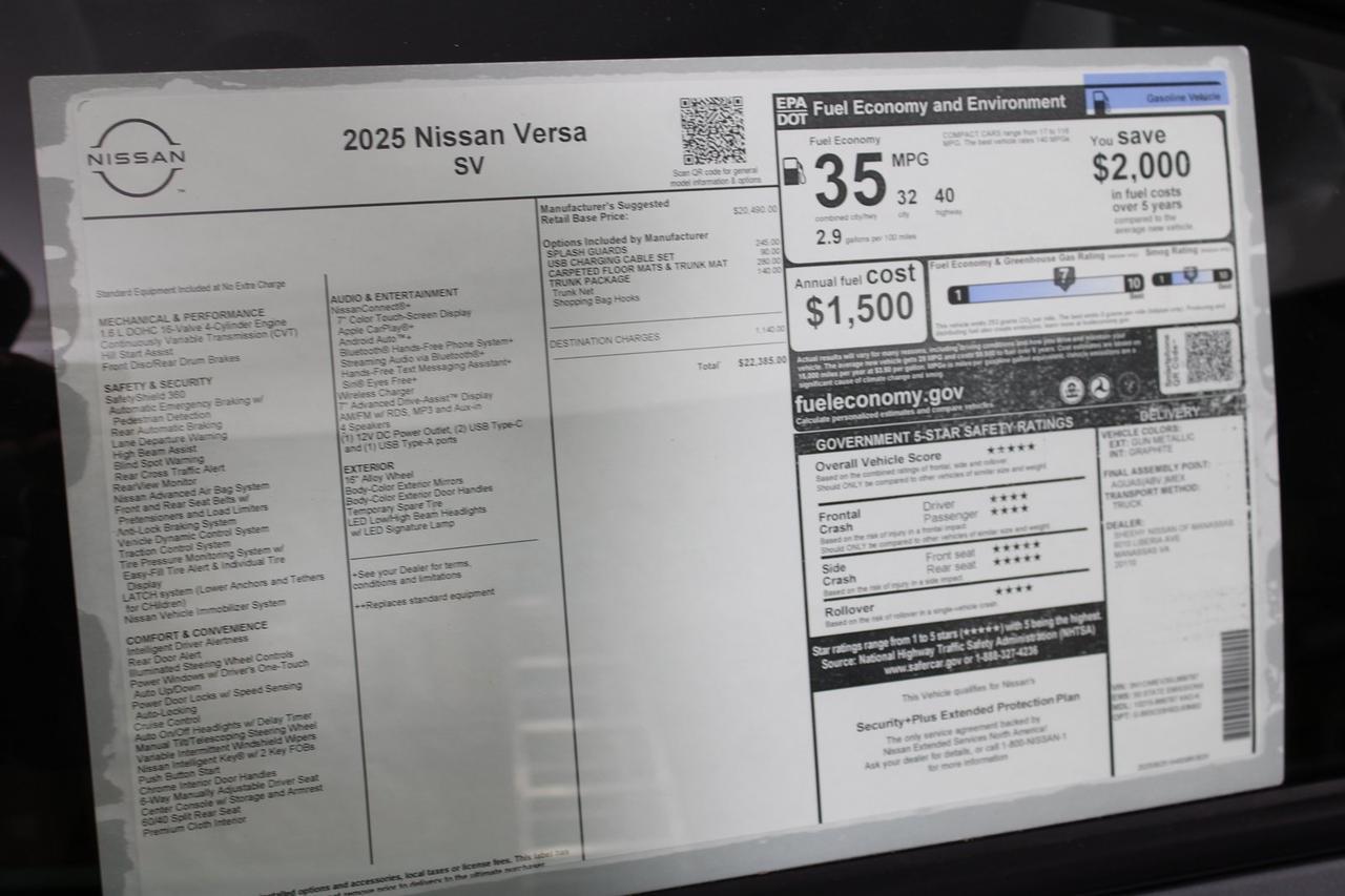 2025 Nissan Versa 1.6 SV Manassas VA