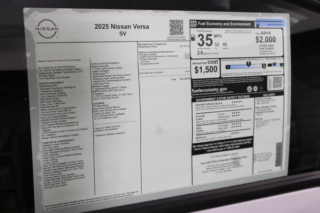 2025 Nissan Versa 1.6 SV Manassas VA
