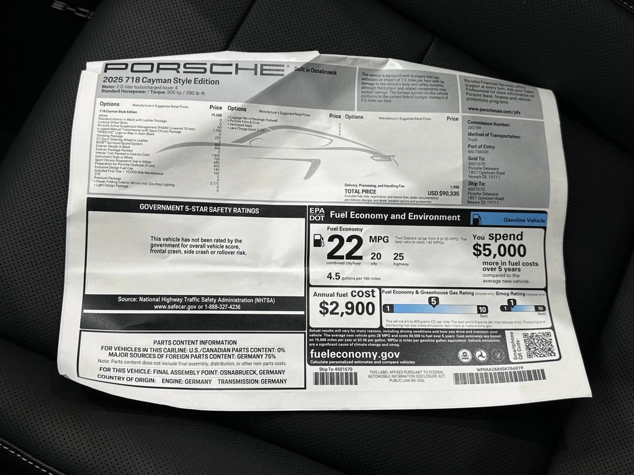 2025 Porsche 718 Cayman Style Edition Newark DE