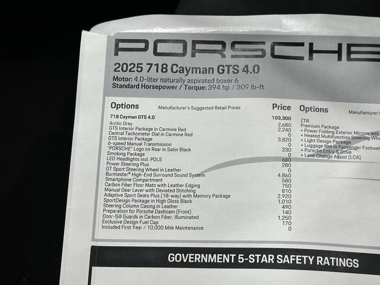 2025 Porsche 718 Gts 4.0 Newark DE