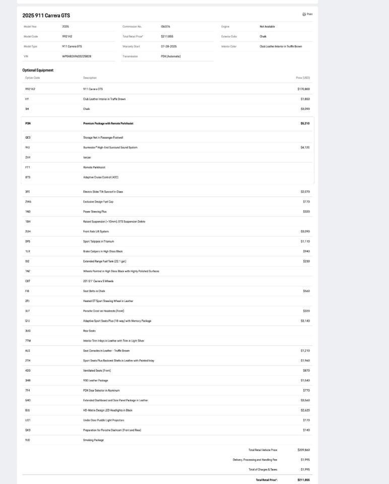 2025 Porsche 911 Carrera GTS Pompano Beach FL