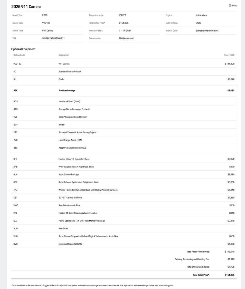 2025 Porsche 911 Carrera Pompano Beach FL