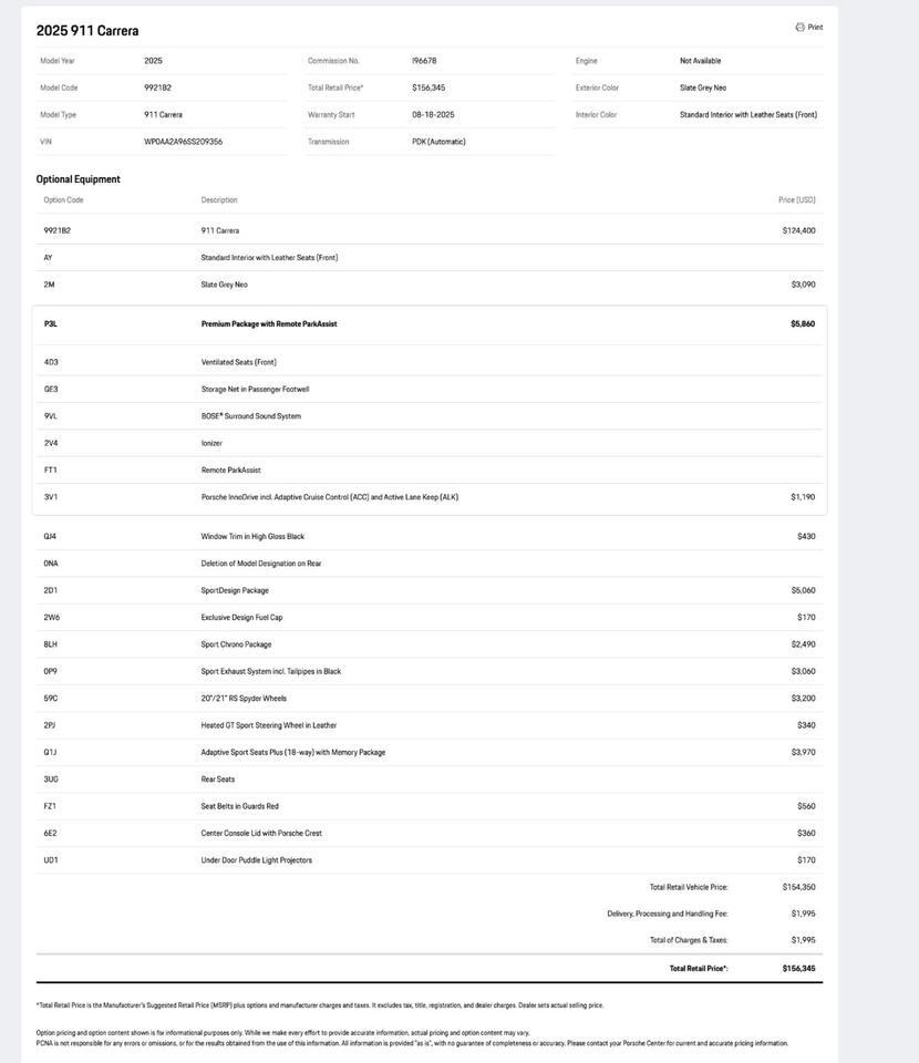 2025 Porsche 911 Carrera Pompano Beach FL