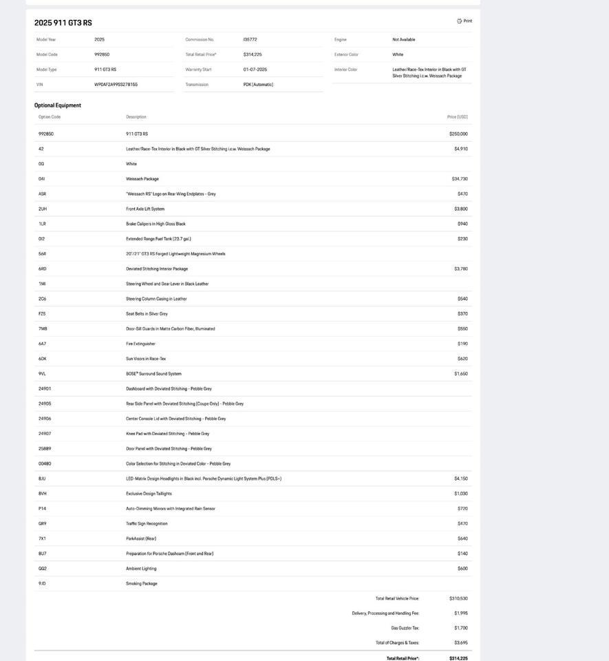 2025 Porsche 911 GT3 RS Pompano Beach FL