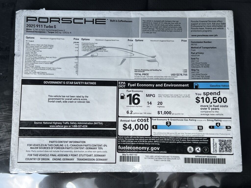 2025 Porsche 911 Turbo S Indianapolis IN