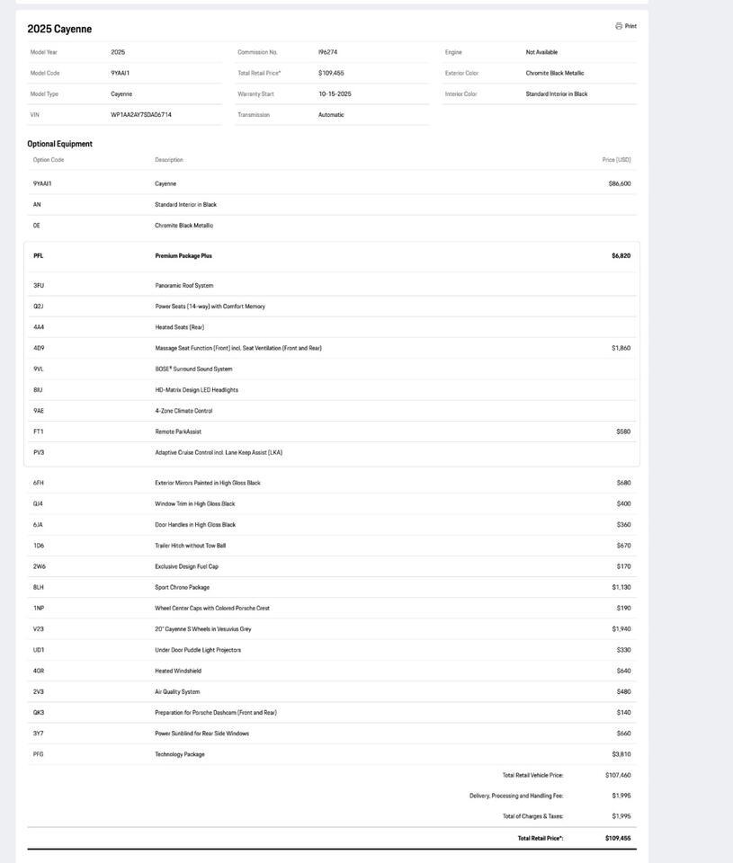 2025 Porsche Cayenne Pompano Beach FL