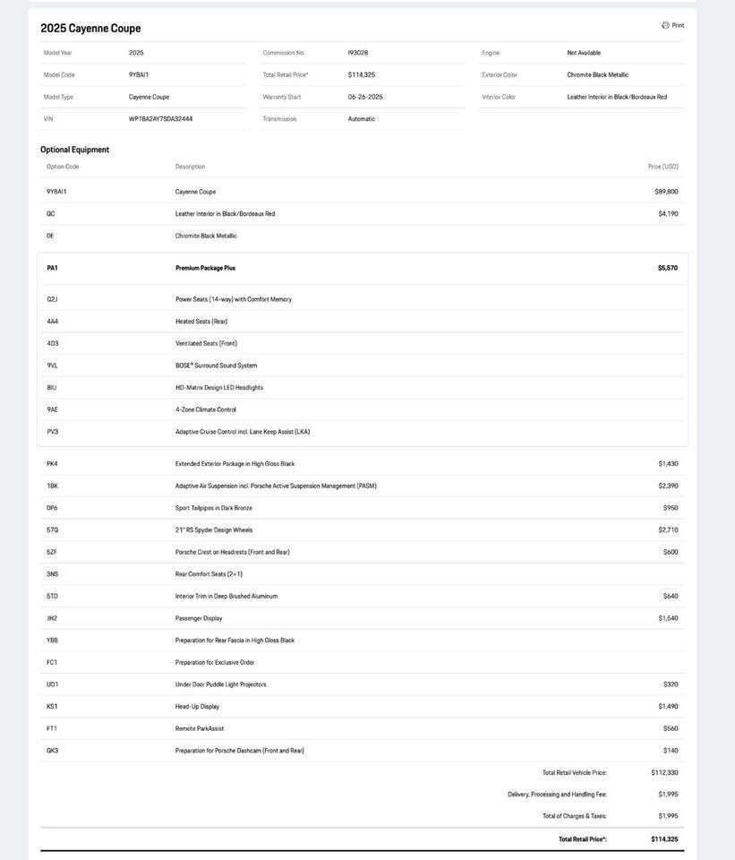 2025 Porsche Cayenne Coupe Pompano Beach FL