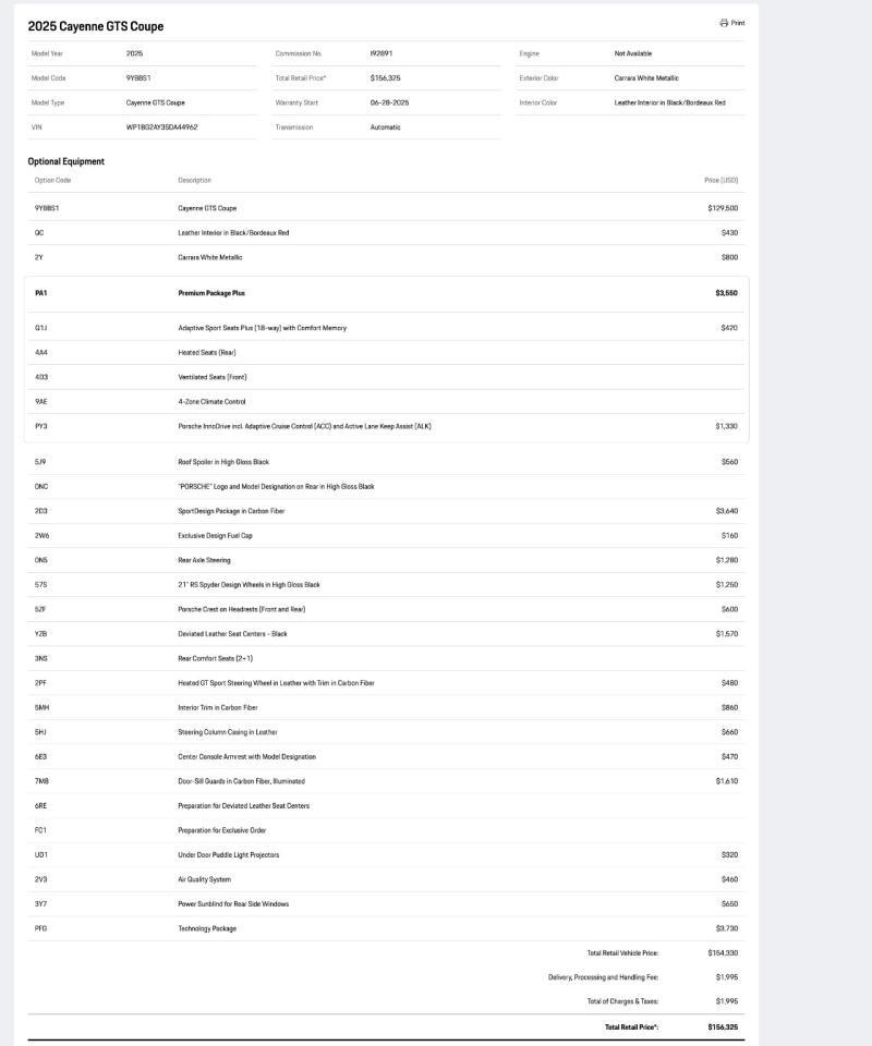 2025 Porsche Cayenne GTS Coupe Pompano Beach FL