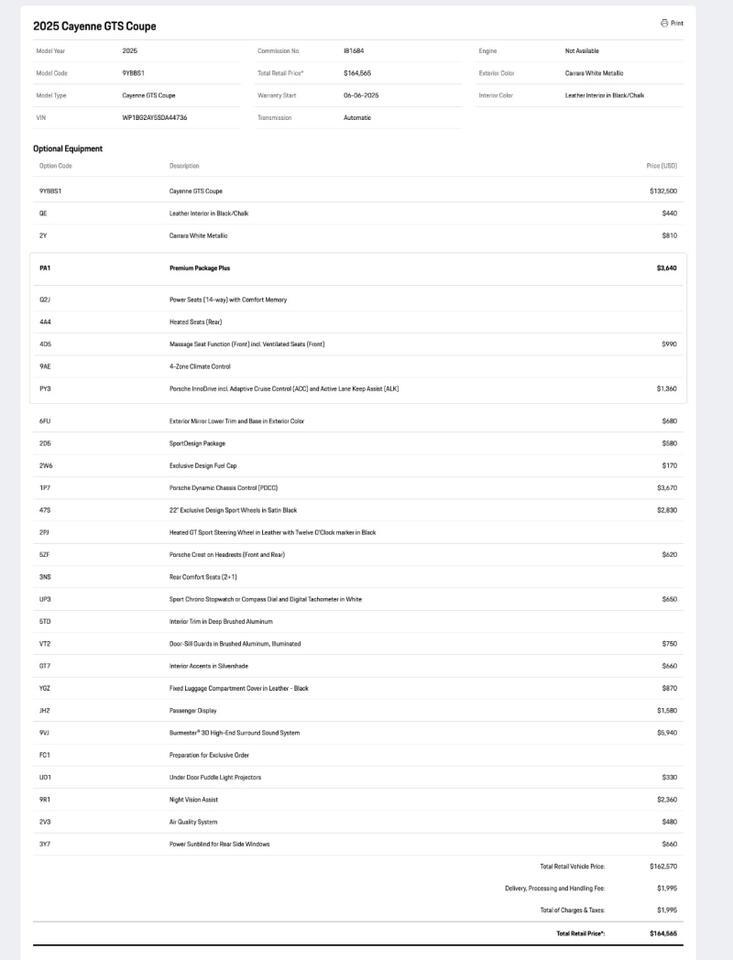2025 Porsche Cayenne GTS Coupe Pompano Beach FL