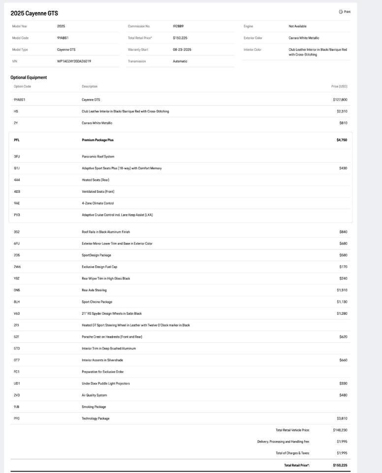 2025 Porsche Cayenne GTS Pompano Beach FL