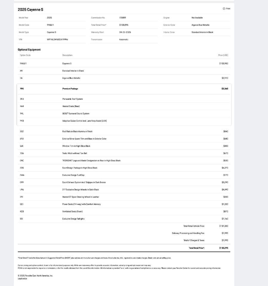 2025 Porsche Cayenne S Pompano Beach FL