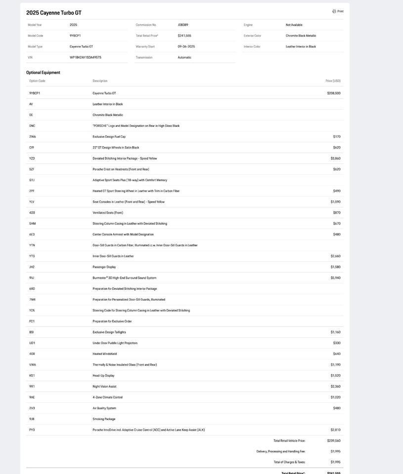 2025 Porsche Cayenne Turbo GT Pompano Beach FL