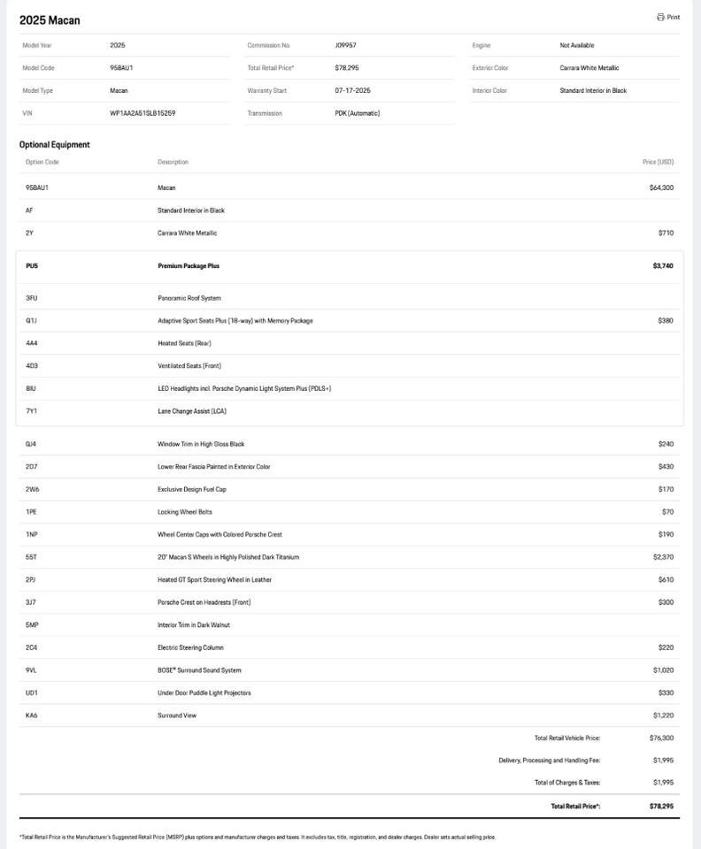 2025 Porsche Macan Pompano Beach FL