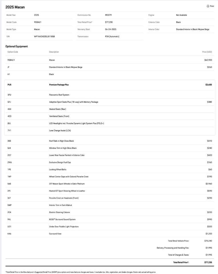 2025 Porsche Macan Pompano Beach FL