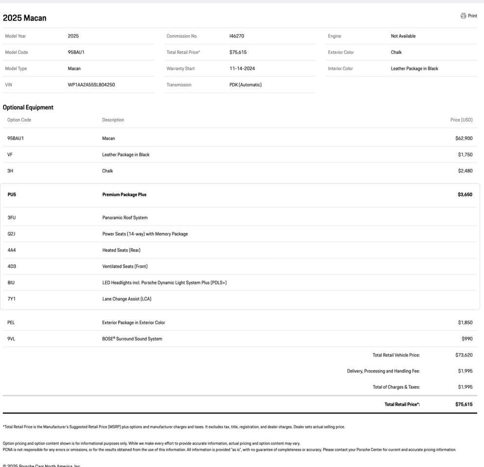 2025 Porsche Macan Pompano Beach FL