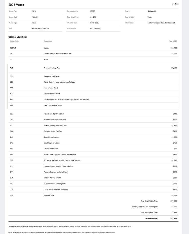 2025 Porsche Macan Pompano Beach FL