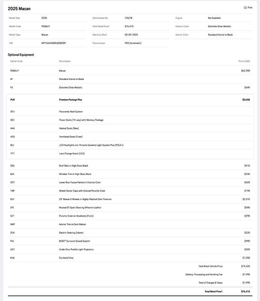 2025 Porsche Macan Pompano Beach FL
