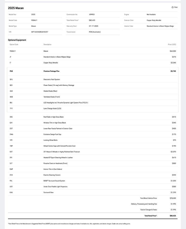 2025 Porsche Macan Pompano Beach FL