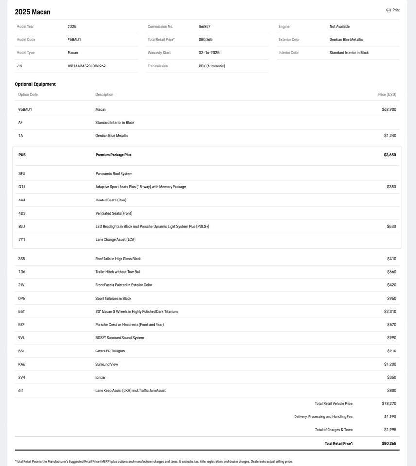 2025 Porsche Macan Pompano Beach FL