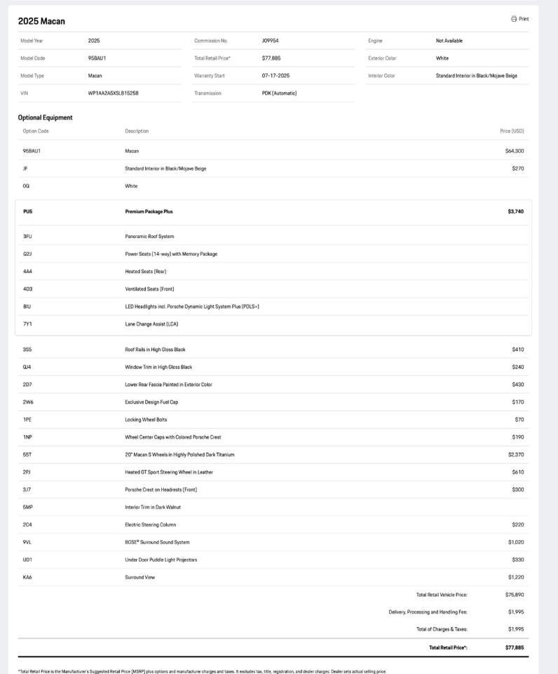 2025 Porsche Macan Pompano Beach FL
