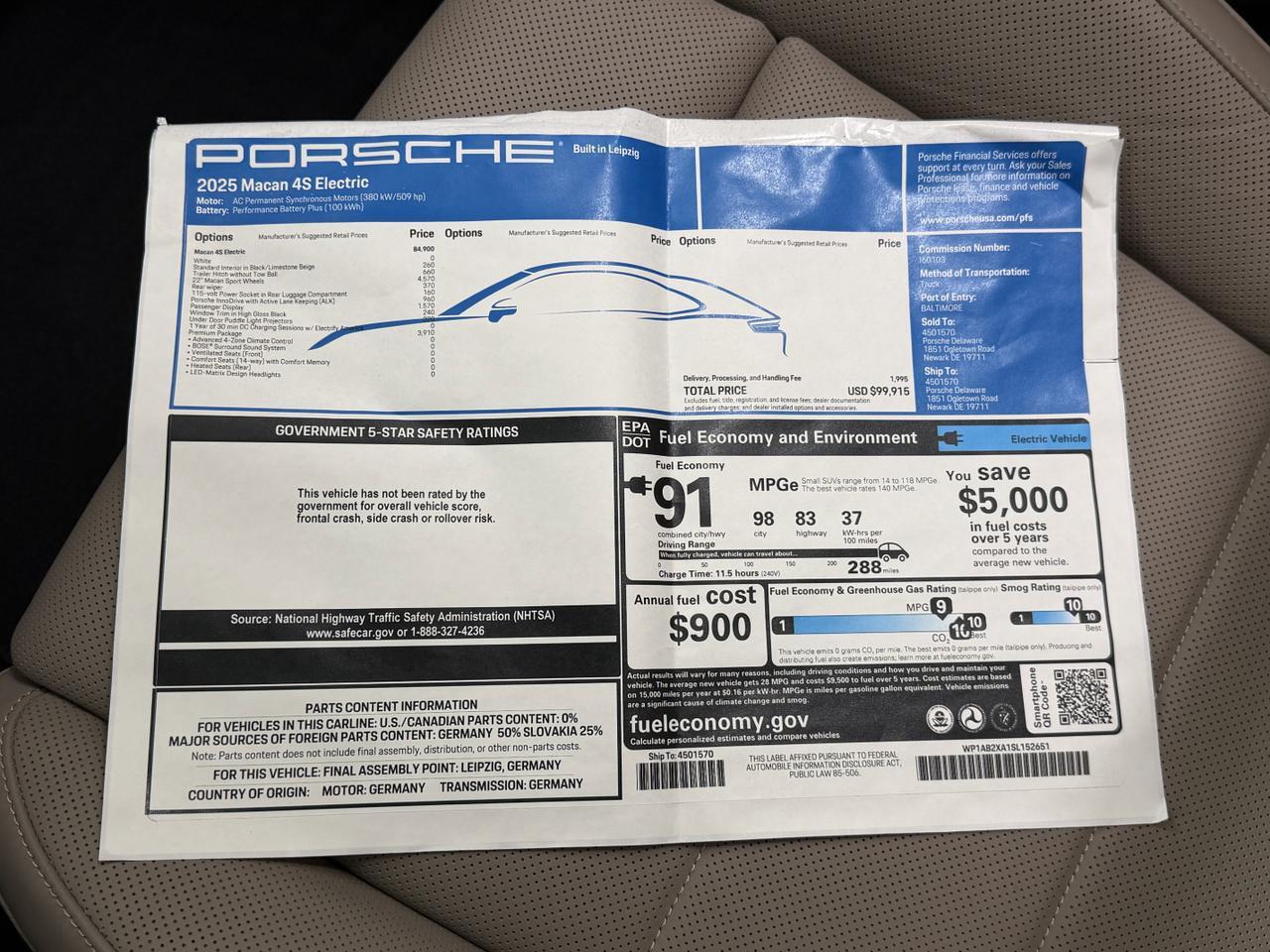 2025 Porsche Macan Electric 4S Newark DE