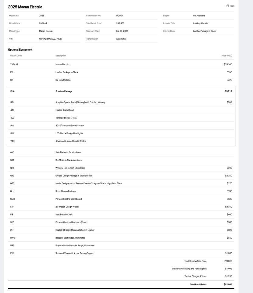 2025 Porsche Macan Electric Pompano Beach FL