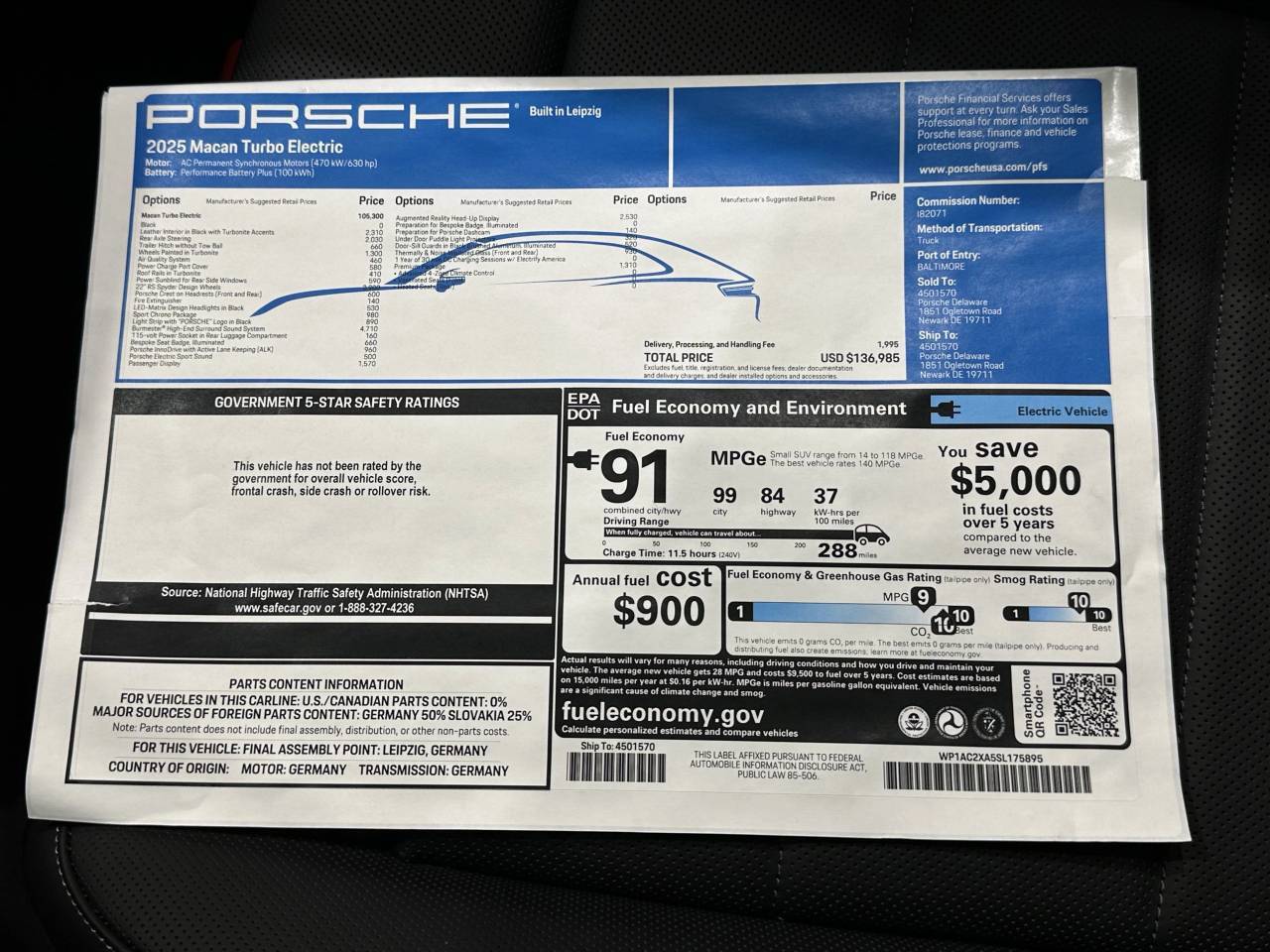 2025 Porsche Macan Electric Turbo Newark DE